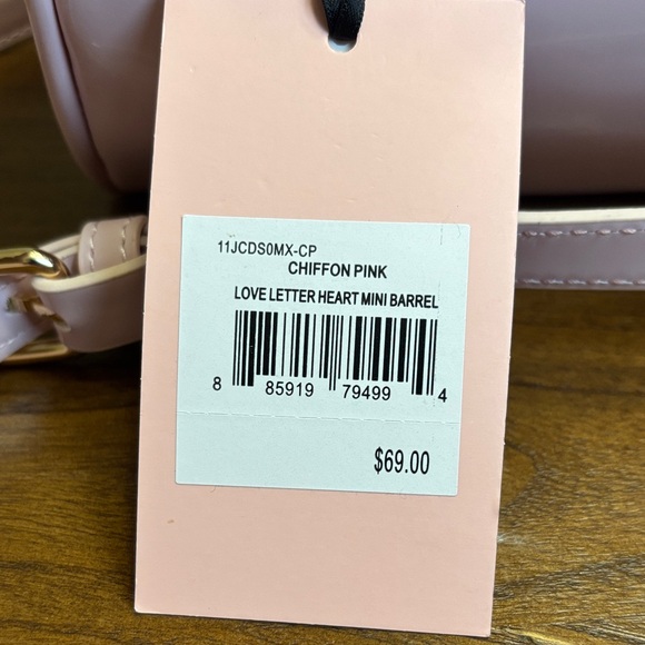 NWT JUICY COUTURE EXCLUSIVE LOVE LETTER HEART MINI BARREL CROSSBODY BAG PINK - Picture 6 of 9